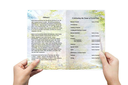 Greenery Funeral Program Template - The Funeral Program Site