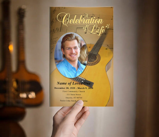 Guitar Funeral Program Template - The Funeral Program Site