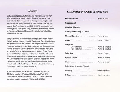 Halo Funeral Program Template - The Funeral Program Site