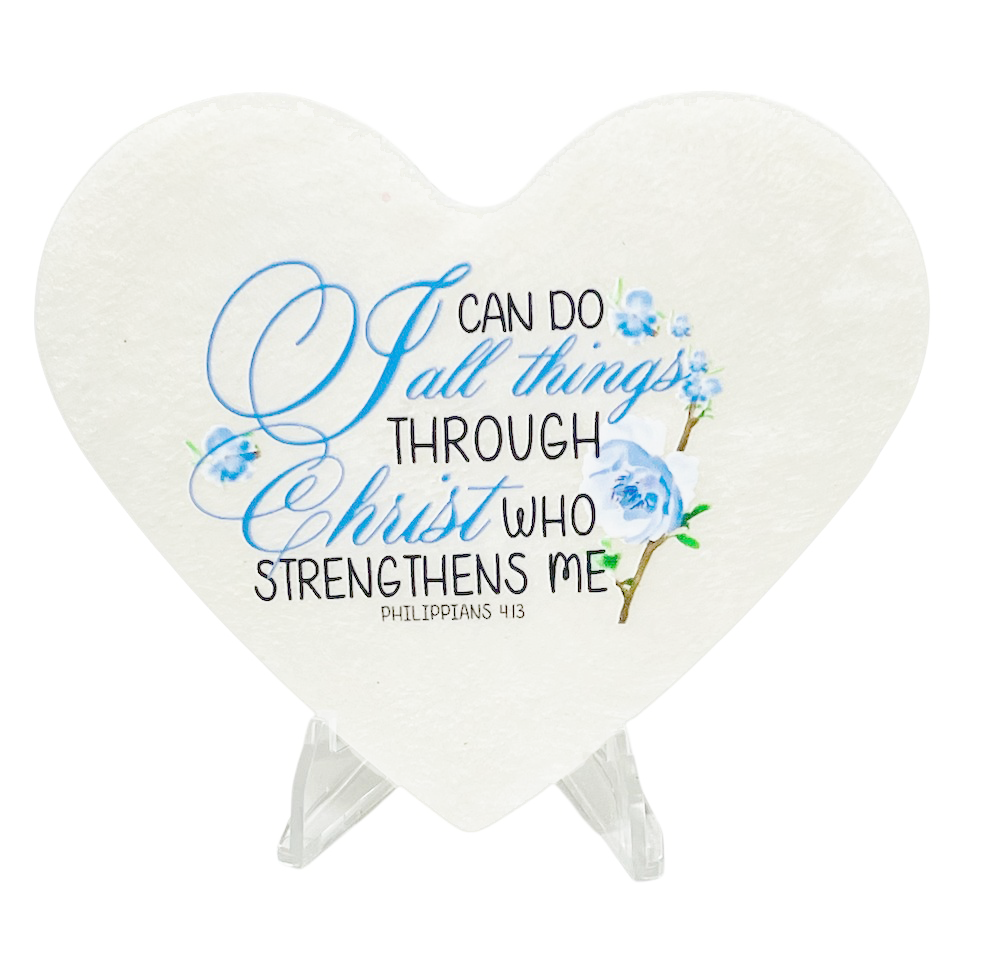 I Can Do All Things Through Christ Heart Bible Verse Plaque