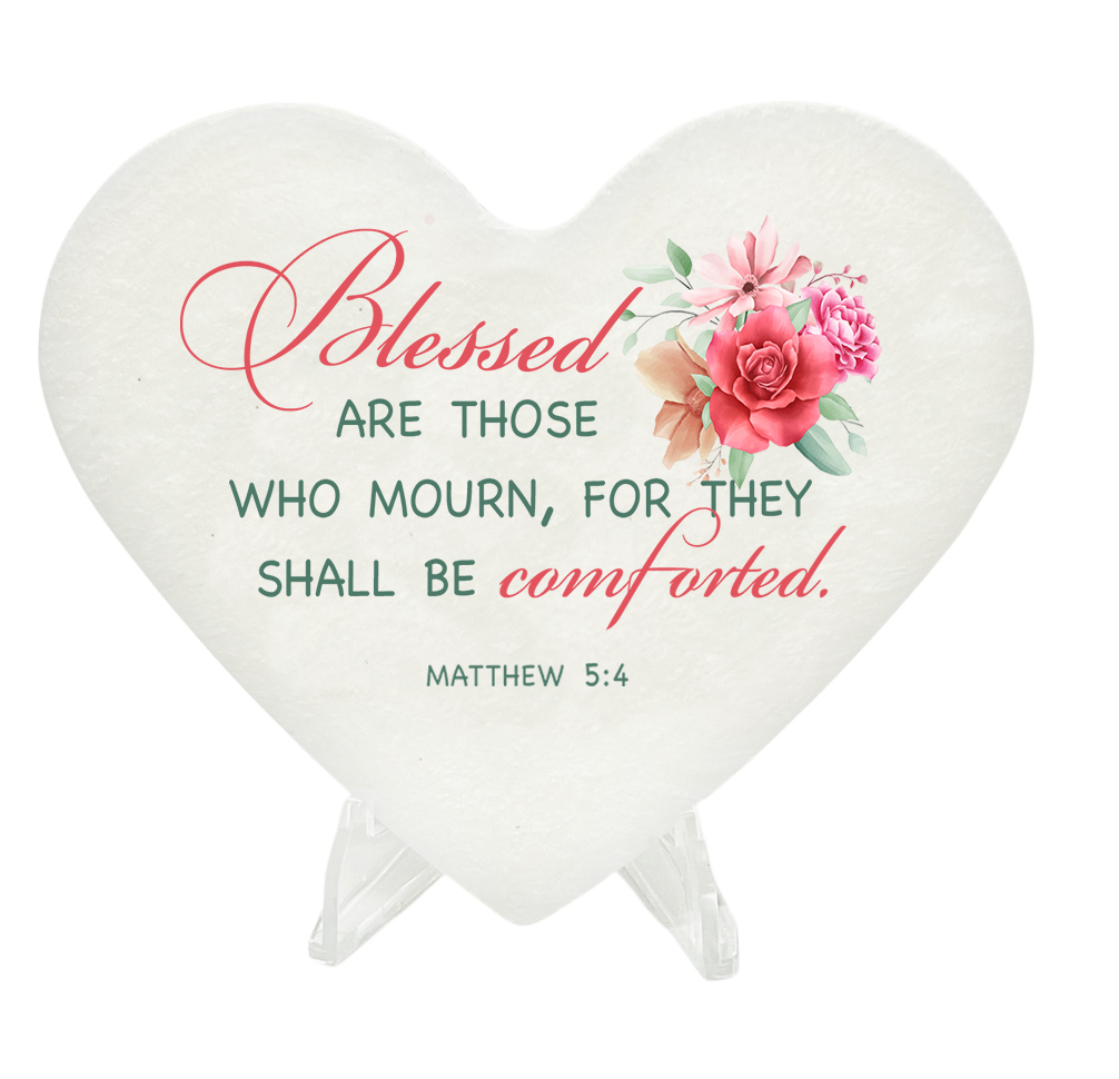 Blessed Are Those Who Mourn Heart Bible Verse Plaque