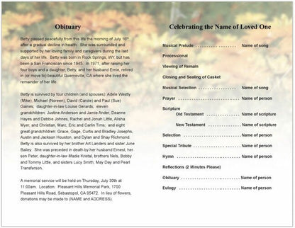 Hope Funeral Program Template - The Funeral Program Site