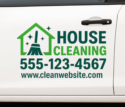 Stock House Cleaner Services Car Decal – Peel & Stick Vehicle Car Sign