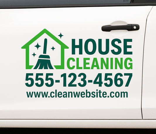 Stock House Cleaner Services Car Decal – Peel & Stick Vehicle Car Sign