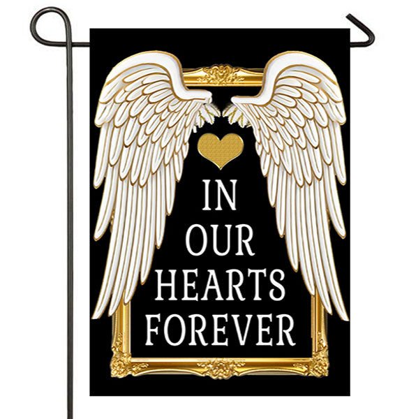 In Our Hearts Forever Garden or Cemetery Flag - Celebrate Prints