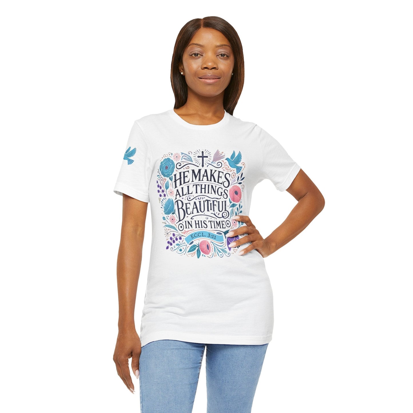 Inspirational Unisex Jersey Tee - "He Makes All Things Beautiful" - Celebrate Prints