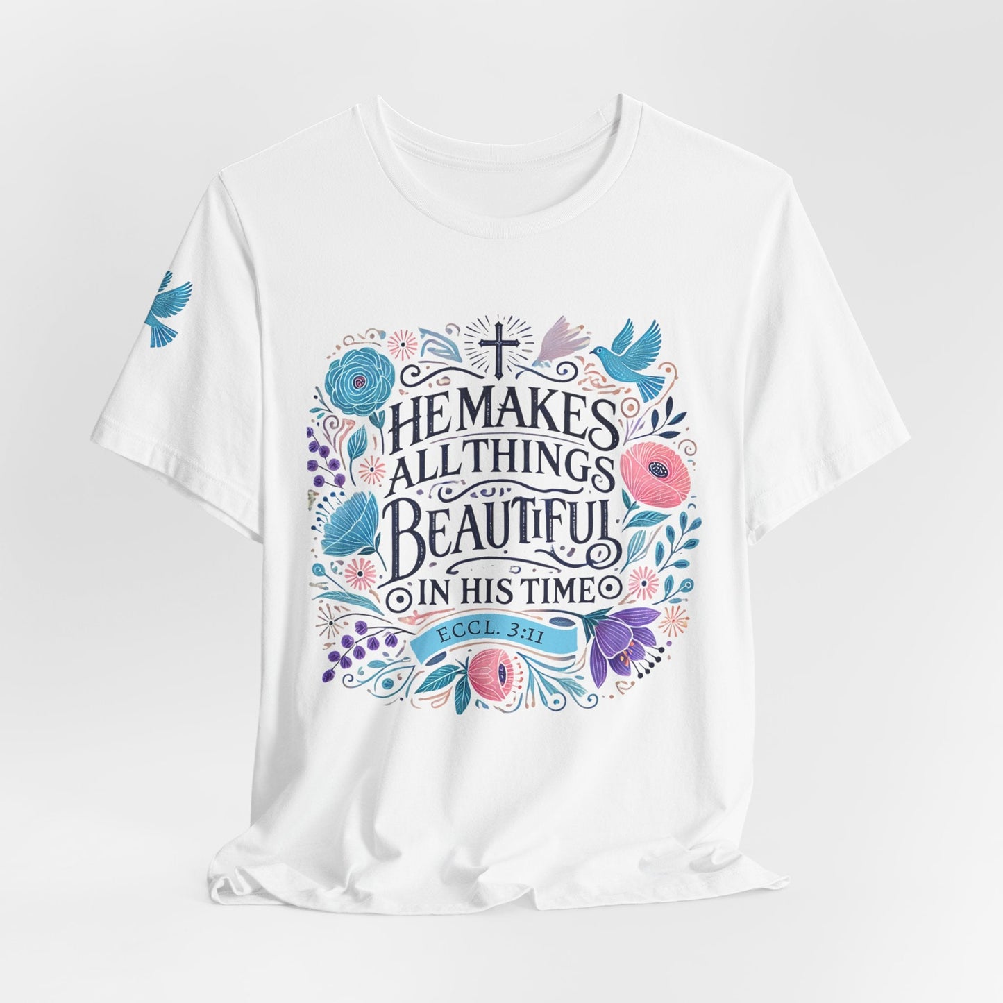 Inspirational Women's Jersey Tee - "He Makes All Things Beautiful" - Celebrate Prints