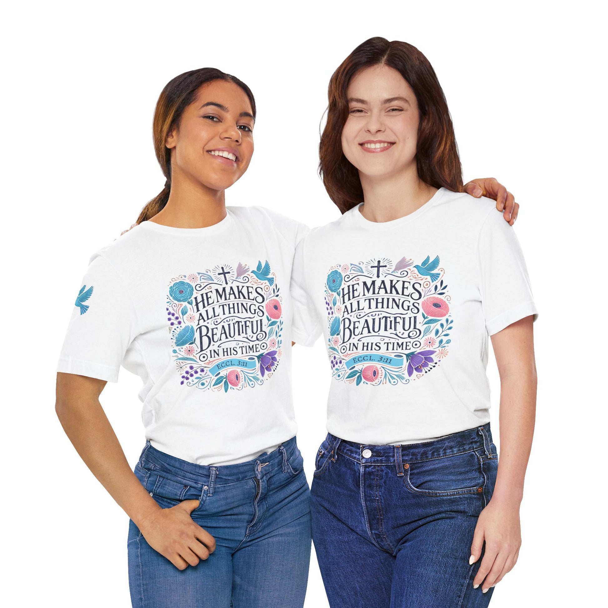 Inspirational Women's Jersey Tee - "He Makes All Things Beautiful" - Celebrate Prints