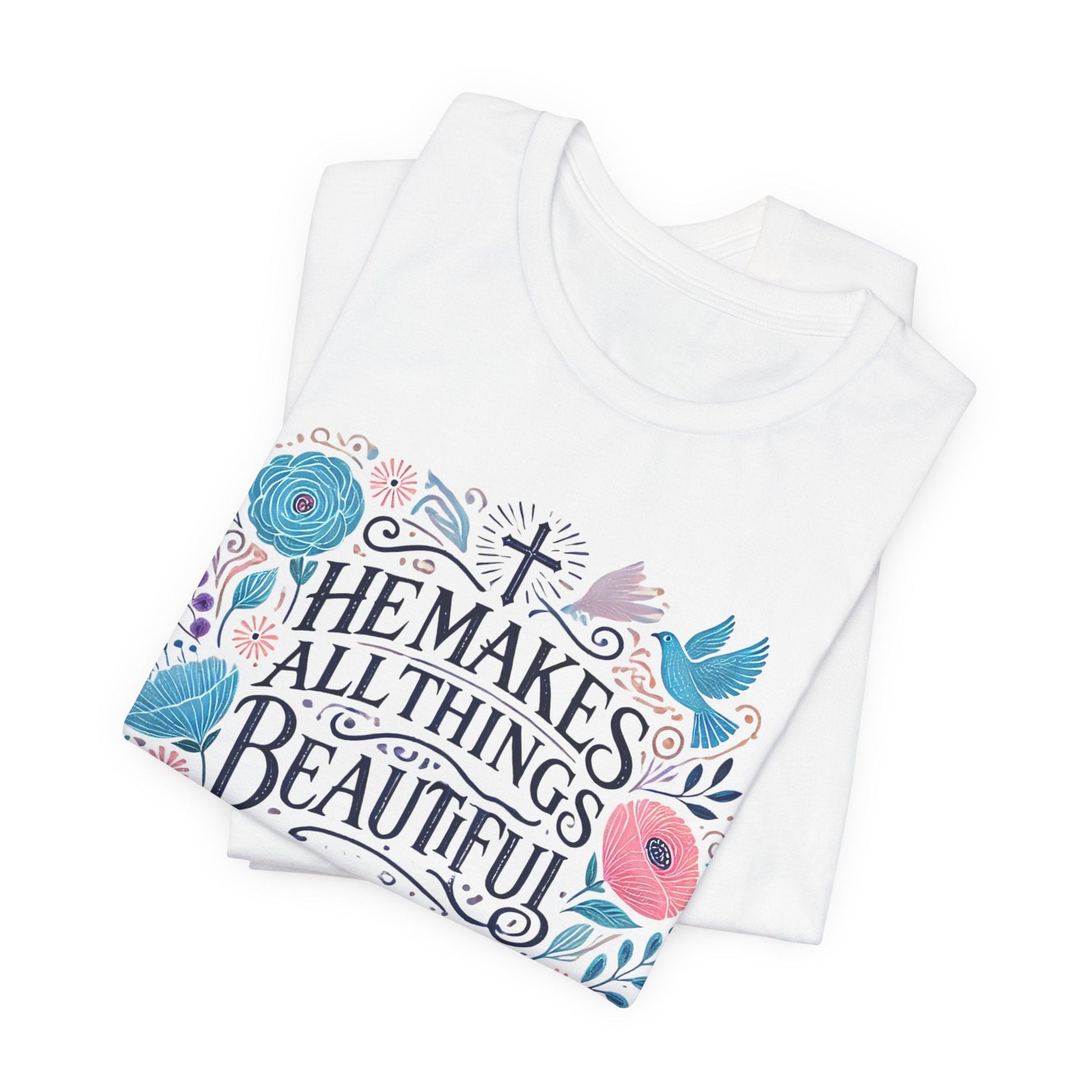 Inspirational Women's Jersey Tee - "He Makes All Things Beautiful" - Celebrate Prints