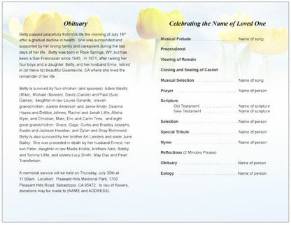Inspire Funeral Program Template - The Funeral Program Site