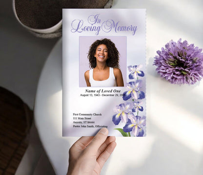 Iris Funeral Program Template - The Funeral Program Site