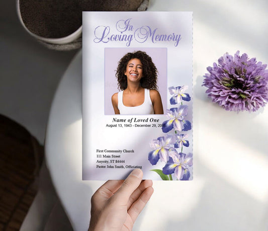 Iris Funeral Program Template - The Funeral Program Site