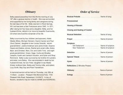 Jasper Funeral Program Template - The Funeral Program Site