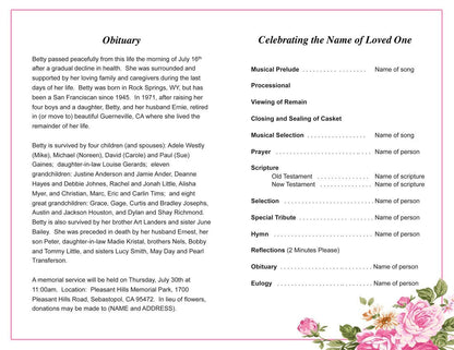 July Funeral Program Template - The Funeral Program Site