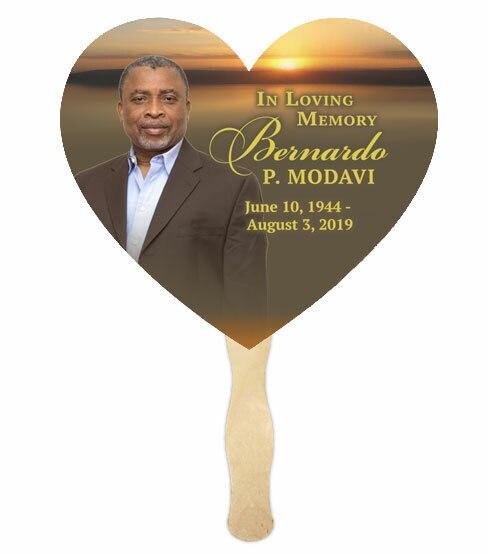 Kenya Memorial Fan With Wooden Handle (Pack Of 10) - Celebrate Prints