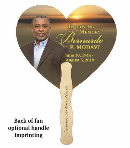 Kenya Memorial Fan With Wooden Handle (Pack Of 10) - Celebrate Prints