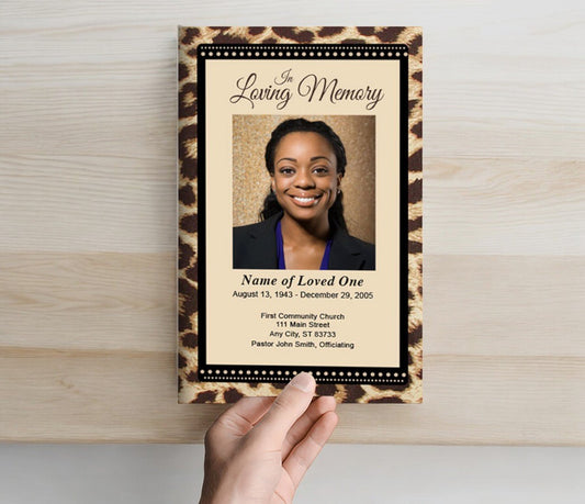 Leopard Funeral Program Template - The Funeral Program Site