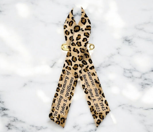 Leopard Memorial Awareness Ribbon - Pack of 10 - Celebrate Prints