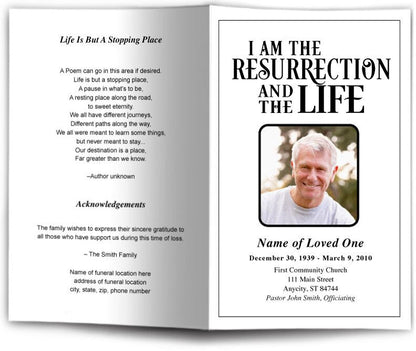 Life Funeral Program Template - The Funeral Program Site