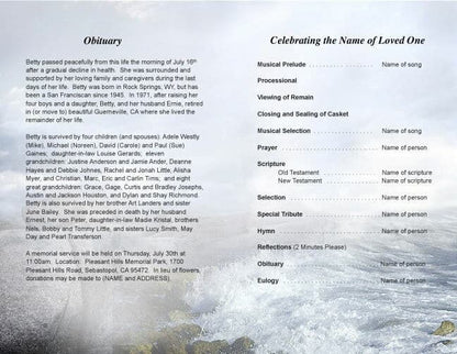 Lighthouse Funeral Program Template - The Funeral Program Site