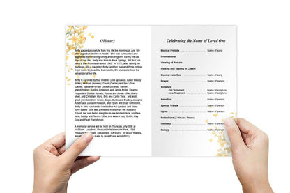 Linen Watercolor Funeral Program Template - The Funeral Program Site