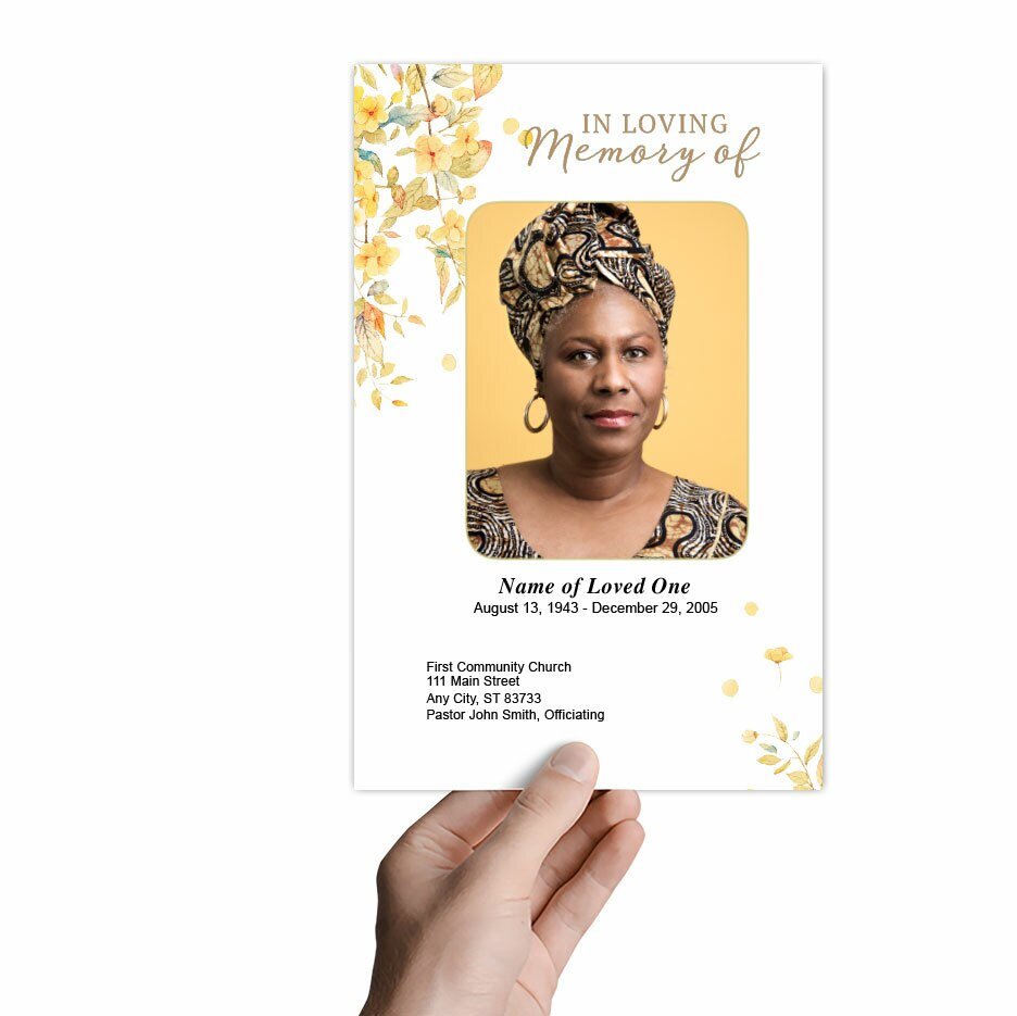 Linen Watercolor Funeral Program Template - The Funeral Program Site