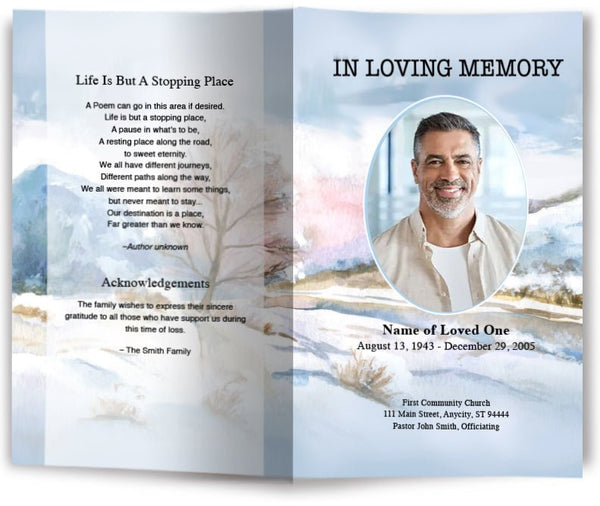 Lone Tree Funeral Program Template - Celebrate Prints