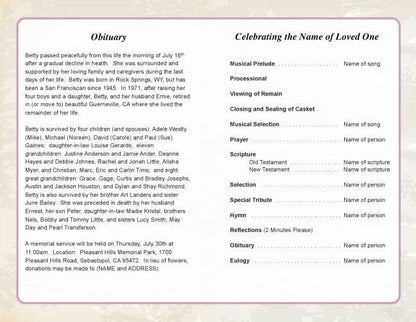 Lucia Funeral Program Template - The Funeral Program Site