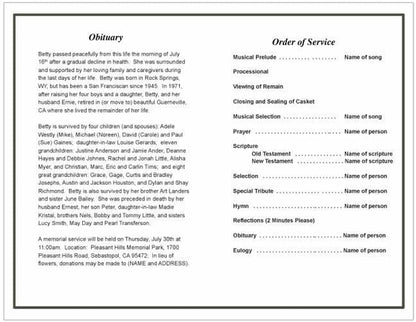 Madison Funeral Program Template - The Funeral Program Site