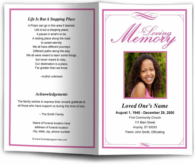 Madison Funeral Program Template - The Funeral Program Site