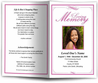 Madison Funeral Program Template - The Funeral Program Site