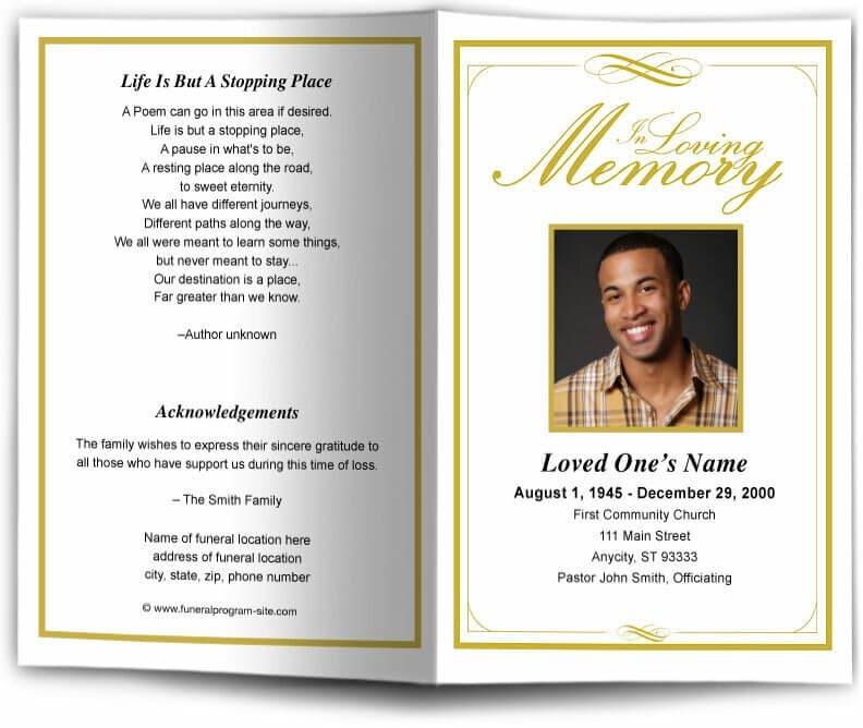 Madison Funeral Program Template - The Funeral Program Site