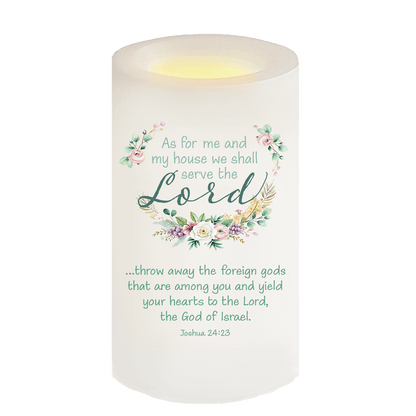 Me and My House Bible Verse Candle - Celebrate Prints