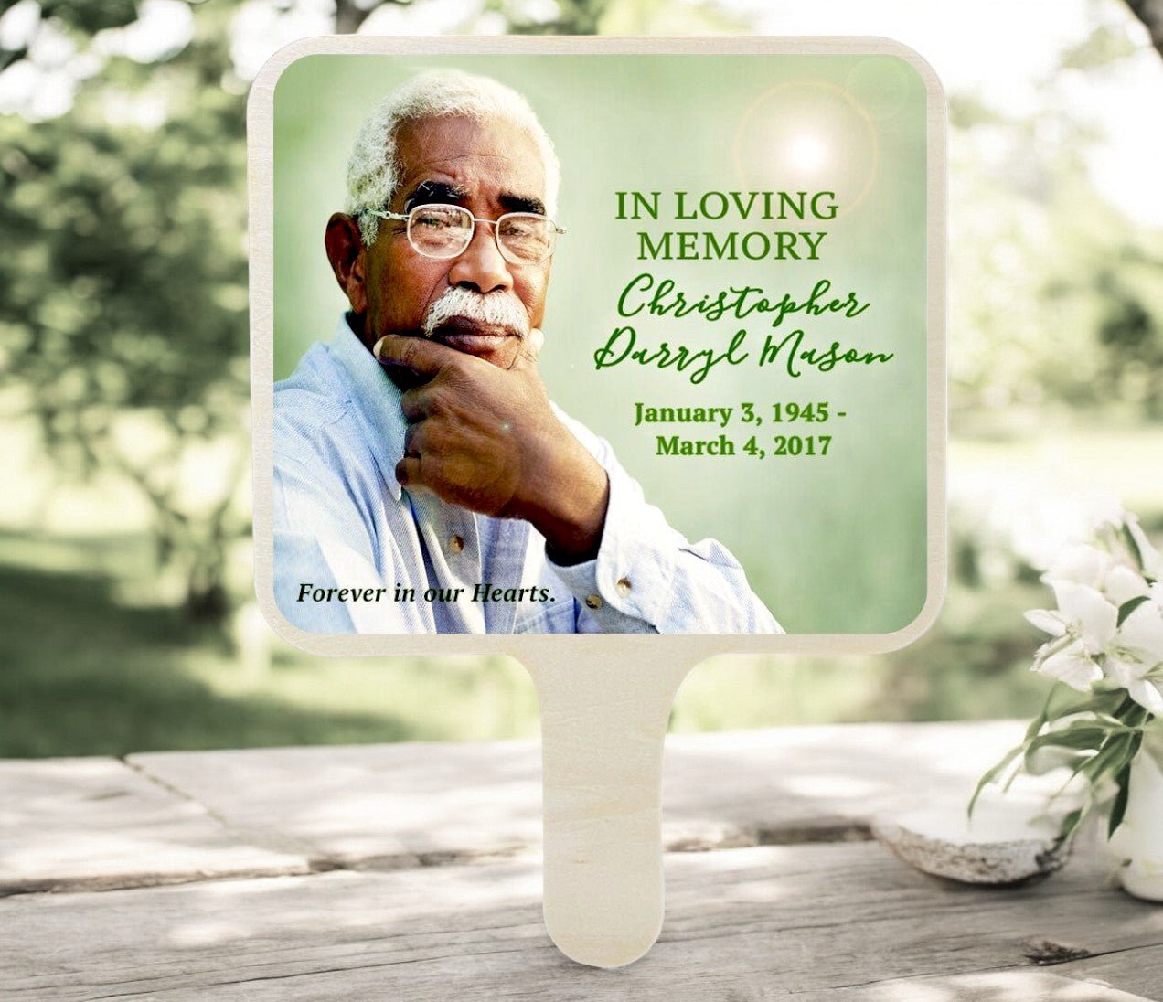 Misty All - In - One Memorial Hand Fan (Pack of 10) - Celebrate Prints