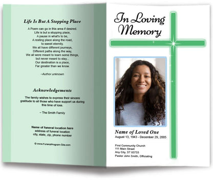 Modern Cross Funeral Program Template - The Funeral Program Site