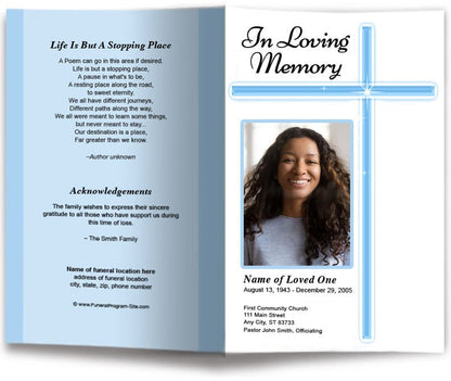 Modern Cross Funeral Program Template - The Funeral Program Site