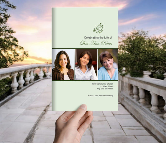 Modern Dove Funeral Program Template - The Funeral Program Site