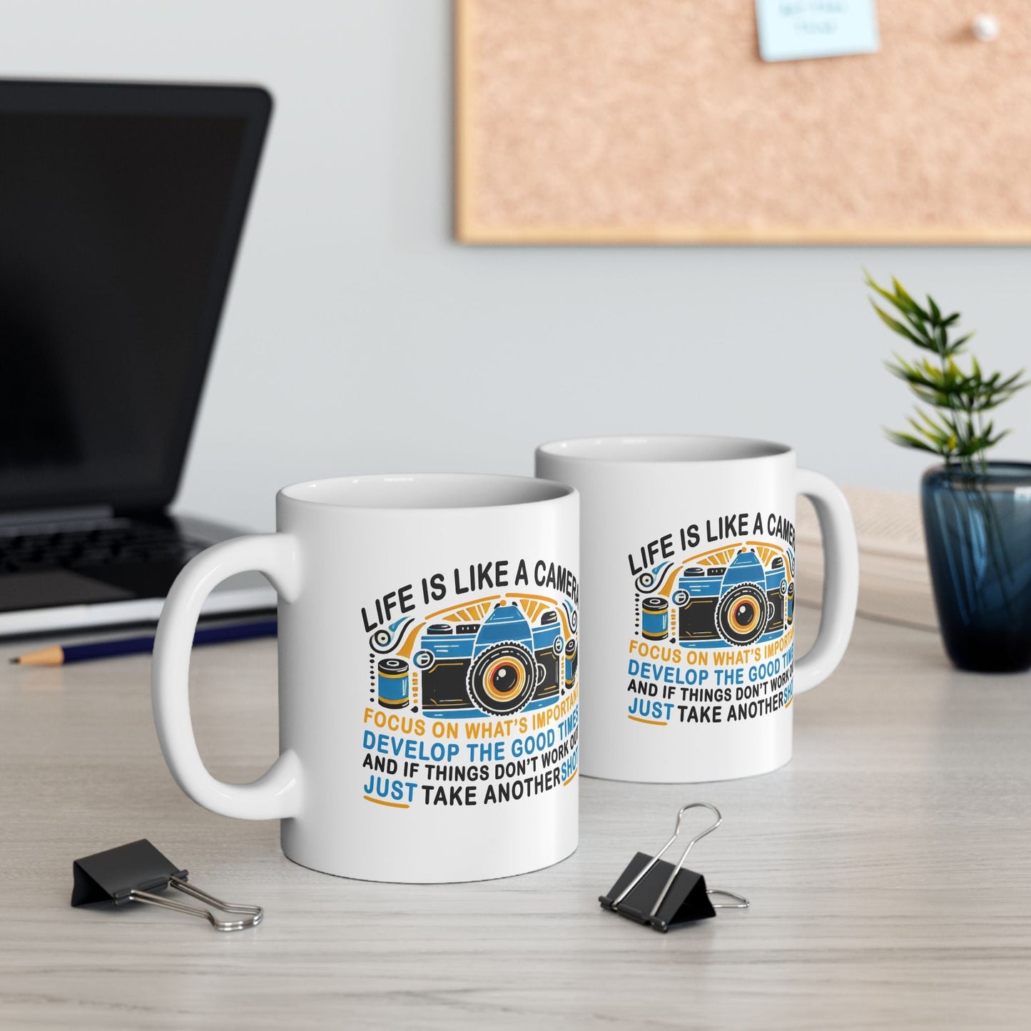 Motivational Ceramic Mug - "Life Is Like A Camera" - 11oz & 15oz - Celebrate Prints