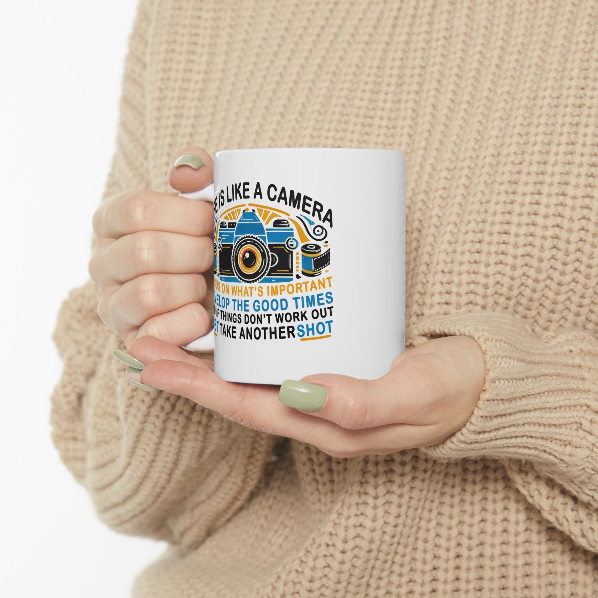 Motivational Ceramic Mug - "Life Is Like A Camera" - 11oz & 15oz - Celebrate Prints