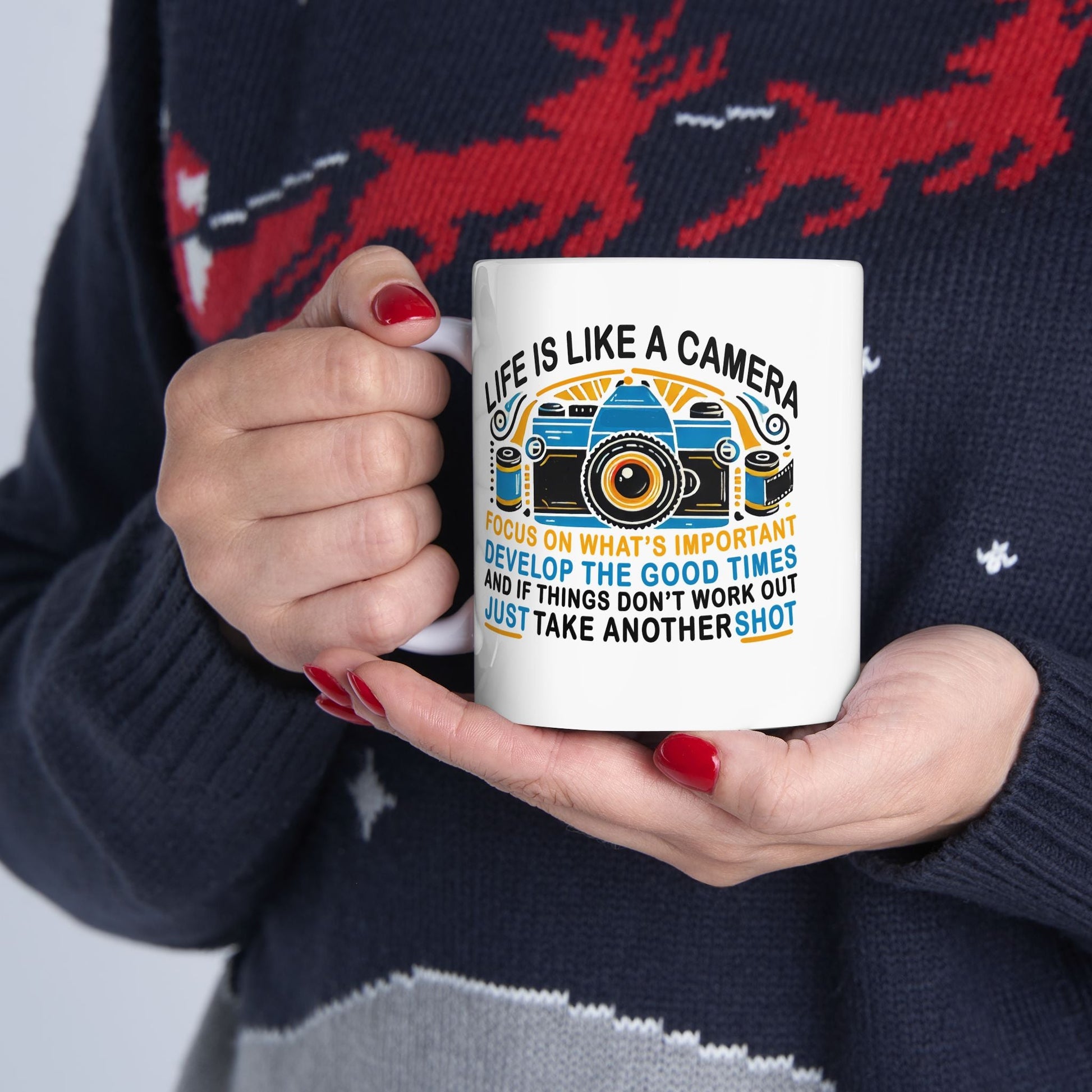 Motivational Ceramic Mug - "Life Is Like A Camera" - 11oz & 15oz - Celebrate Prints