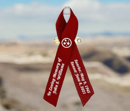 Multiple Myeloma Cancer Ribbon Personalized (Burgundy) - Pack of 10 - Celebrate Prints