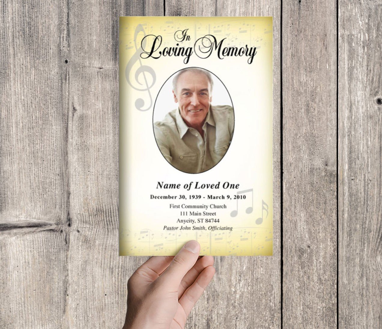 Musical Funeral Musical Funeral Program Template - Celebrate Prints