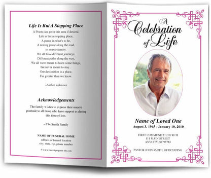 Ornate Funeral Program Template - The Funeral Program Site