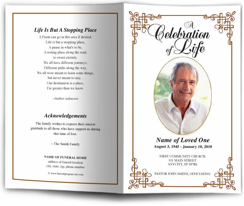 Ornate Funeral Program Template - The Funeral Program Site