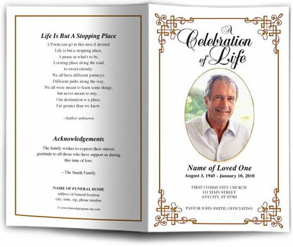 Ornate Funeral Program Template - The Funeral Program Site