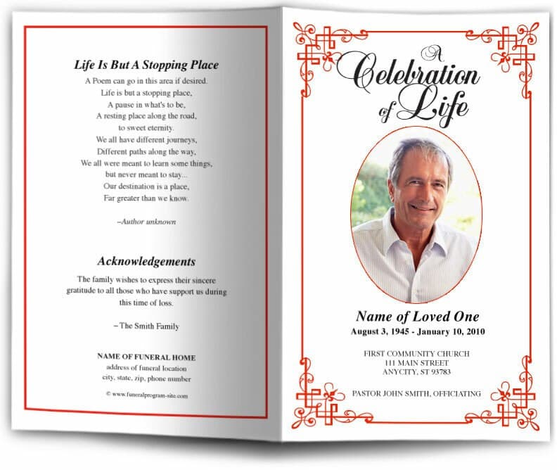 Ornate Funeral Program Template - The Funeral Program Site
