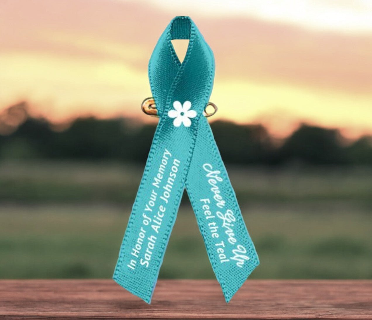 Ovarian Cancer Ribbon (Teal) - Pack of 10 - Celebrate Prints