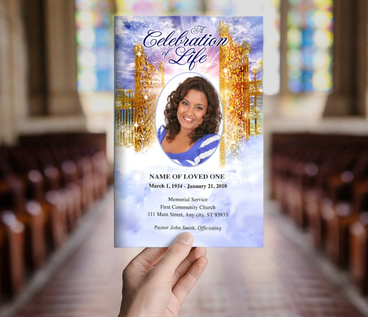 Steps Funeral Program Pathway Funeral Program Template - Celebrate Prints