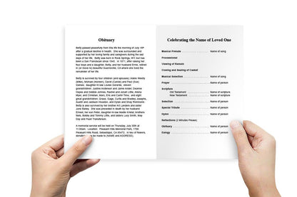 Peaks Funeral Program Template - The Funeral Program Site