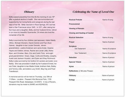 Petals Funeral Program Template - The Funeral Program Site